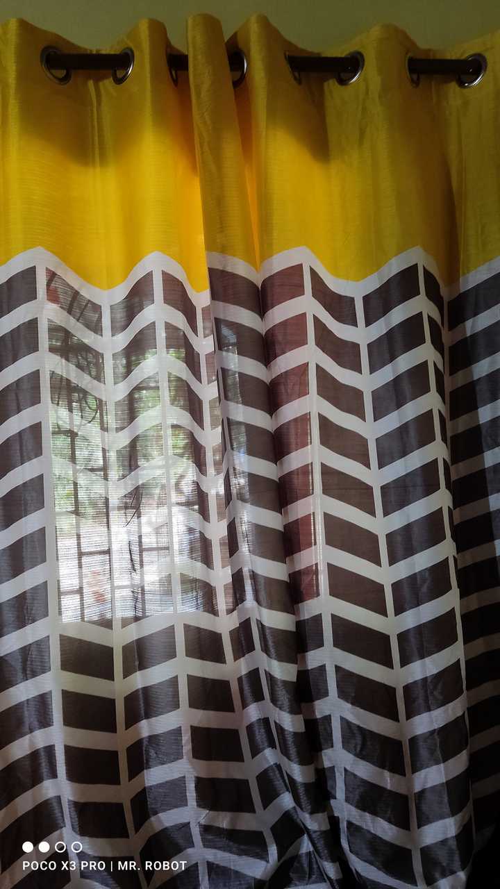 Window Curtain|Solimo Polyester Striped Print Window Curtain|5 Feet|Amazon Brand|Yellow|Solimo Window Curtain|Polyester Window Curtain|Semi Transparent Window Curtain|Solimo|Amazon|Whats In Box