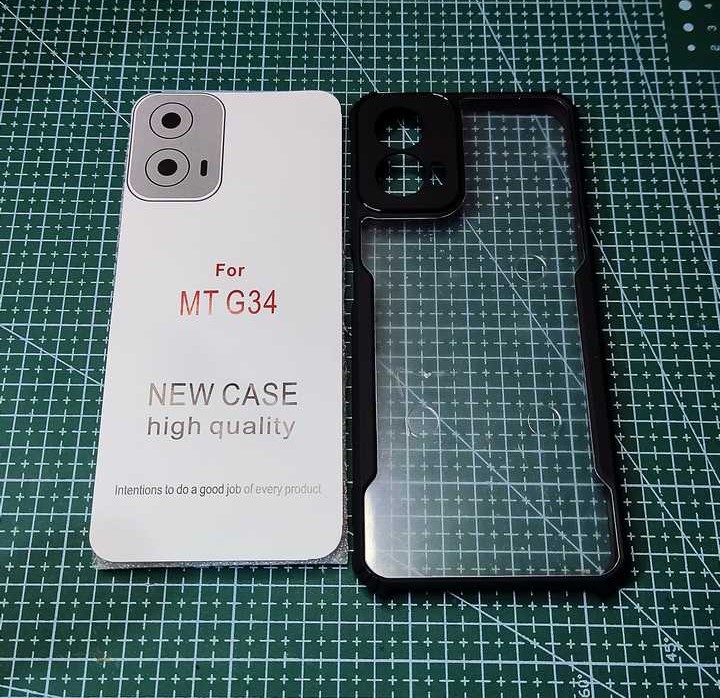 Back Cover for MOTOROLA G34 5G|Moto G34|5G|Back Cover|Transparent|Crystal Clear|Hard|Black|Shock Proof|Back Case|TPU Bumper|Drop Protection|Amazon|Whats In Box
