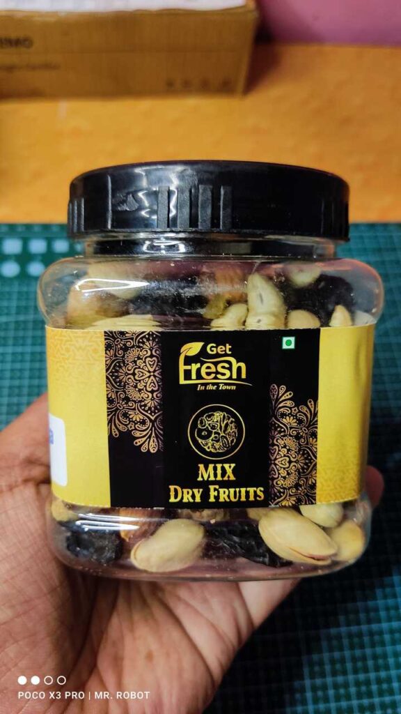 Get Fresh Mix Dry Fruits|Mix Dry Fruit|Nutmix|Almonds|Nut Mix Green|Black Raisin|Apricots|Cashews|Raisins|Pistachios|Walnuts|250 g|Fresh Dry Fruits|Get Fresh|Amazon|Whats In Box