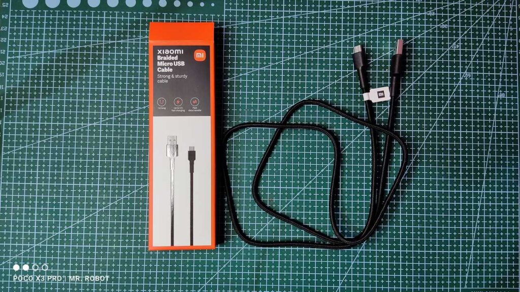 Mi Braided Micro USB Cable|Braided Type B|Cable|2A|Fast Charging|Data Transfer|Micro USB|Type B|Cable|1M|480Mbps|Tangle Free|Braided|Kevlar|Protection|Red|Xiaomi|Amazon|Whats In Box