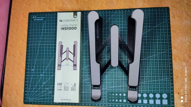 Zebronics-NS1000 Laptop Stand|Laptop Stand|Foldable|Zebronics Laptop Stand|6 Adjustable Levels|Anti Slip|Foldable Laptop Stand|Laptop Stand|Best Laptop Stand|Amazon|Whats In Box