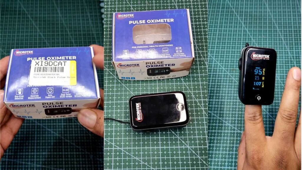 Microtek Pulse Oximeter|Pulse Oximeter|Oxygen Saturation Monitor|Heart Rate|SpO2 Levels|Oxygen Meter|OLED Display|Blood Oxygen Saturation Levels|Perfusion Index|Heart Rate Wave Form|Microtek|Amazon|Whats In Box